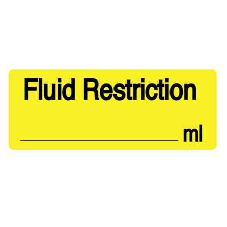 Nevs Fluid Restrictions Label 7/8 x 1-5/8" DFW-0015